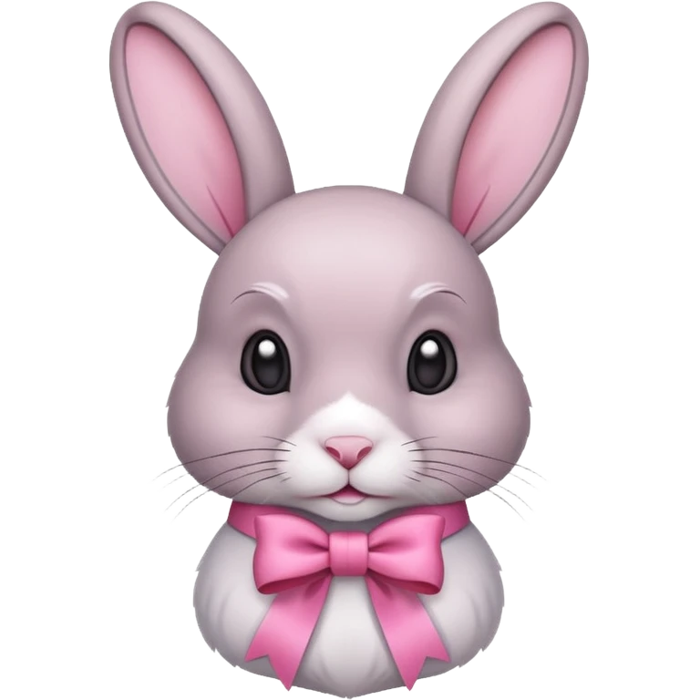 A rabbit with a pink ribbon emoji