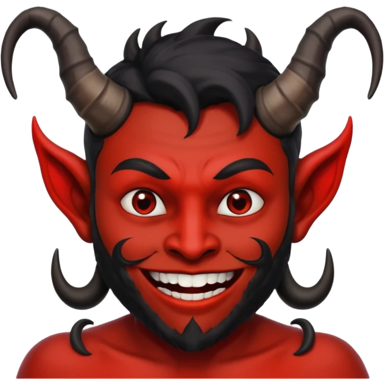 evil person with devilish smile and black face emoji