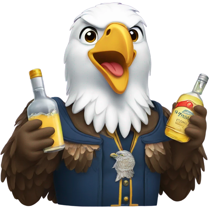 Bald eagle holding tequila emoji
