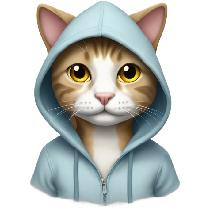 Cat wearing hoodie emoji