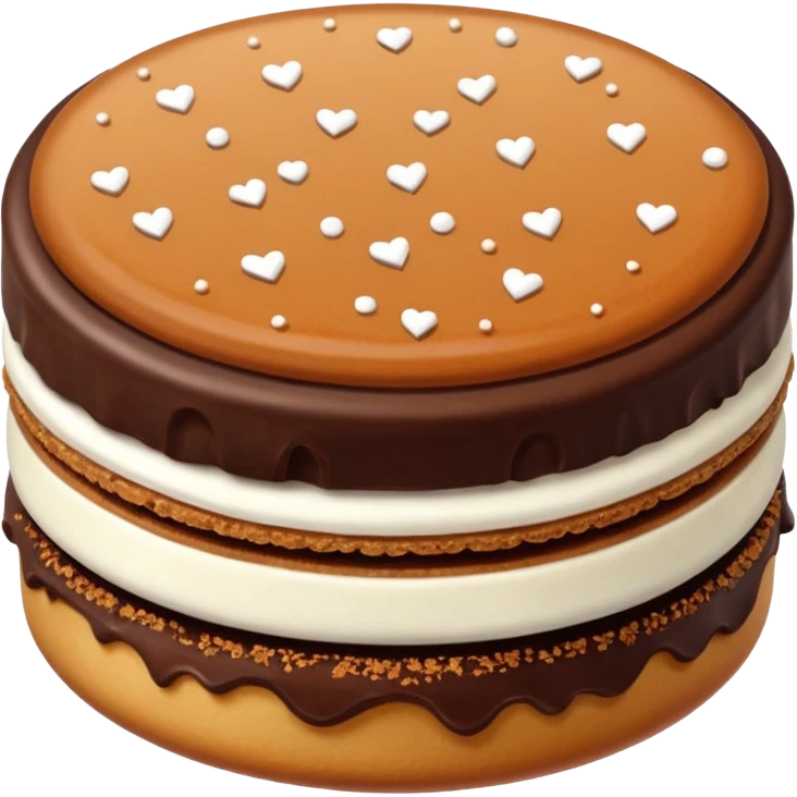un alfajor de dulce de leche y chocolate emoji