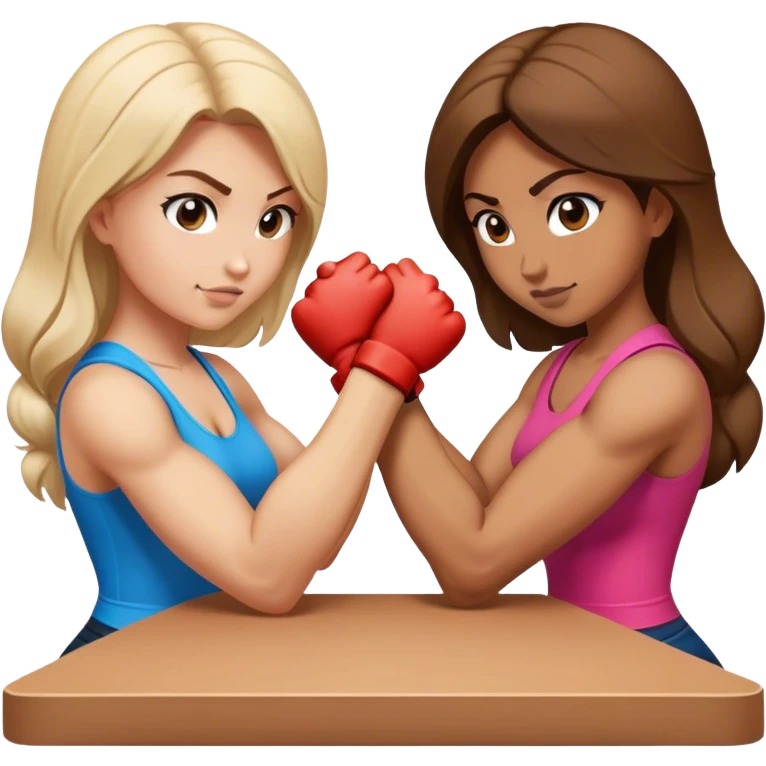 Two women arm wrestling  emoji