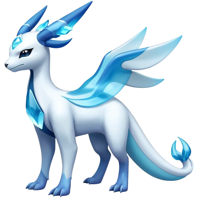 Futuristic Lugia-Suicune-Glaceon-hybrid, full body  emoji