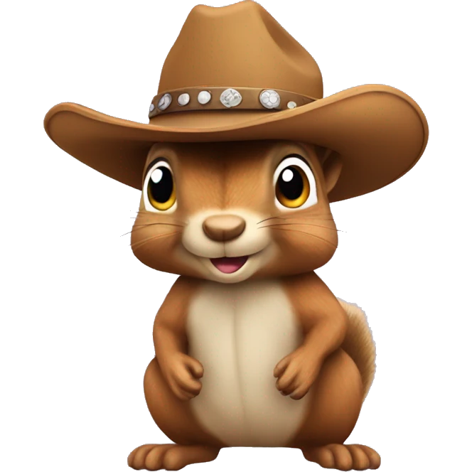 Squirrel wearing oversized cowboy hat emoji