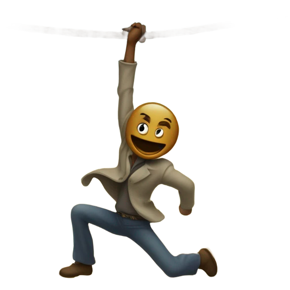 So I leap from the gallows and I levitate down your street emoji