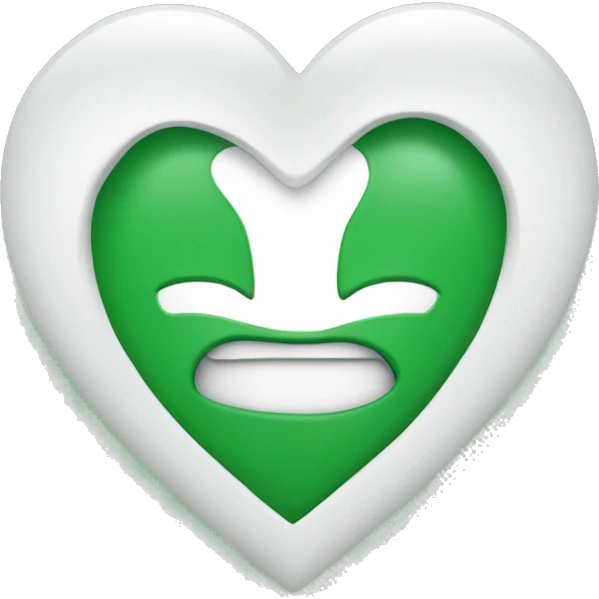 White and green hearted emoji emoji