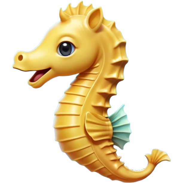 Cinematic Realistic Cute Yawning Sea Horse Portrait Emoji, Head tilted slightly with a dramatic, wide-open yawn, showcasing a soft, flowing body with gently drooping fins and half-closed, drowsy eyes rendered in delicate detail, high shine, relaxed yet expressive, styled with a dash of underwater charm, soft glowing outline, capturing the essence of a sleepy yet affectionate sea horse that appears ready to rest in tranquil water. emoji
