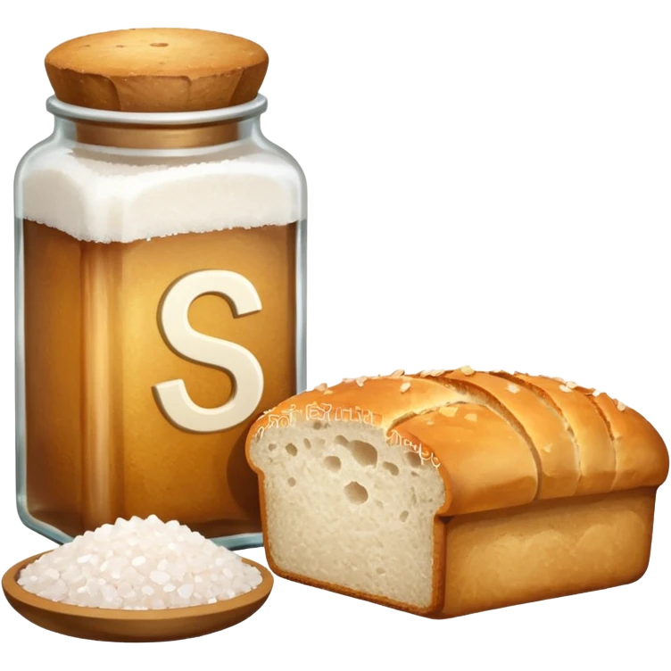  simple a bottle of salt and a loaf of bread emoji