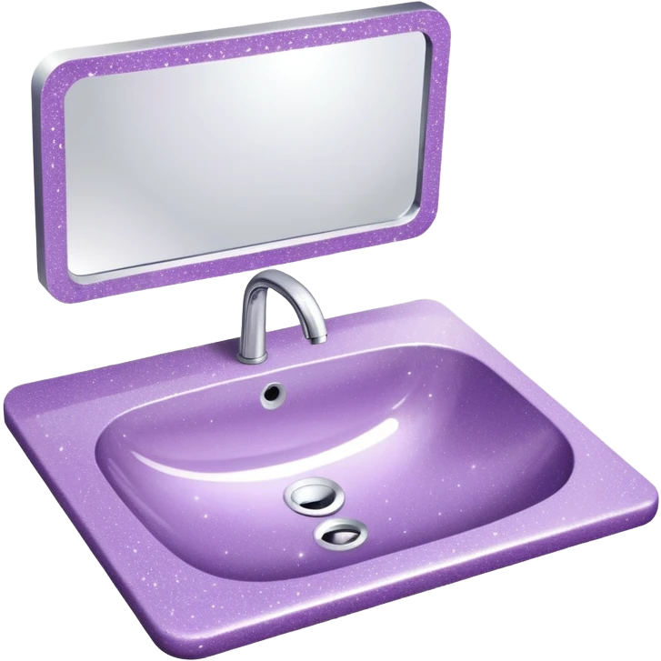 Pale purple glitter sink with mirror  emoji