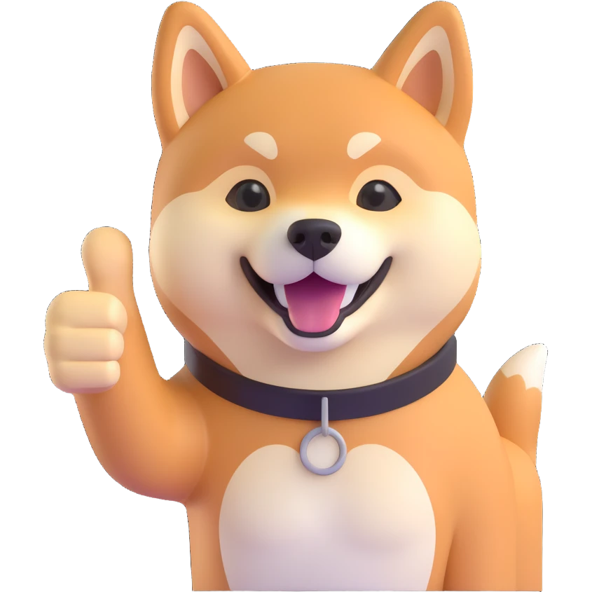 shiba inu showing thumbs up emoji