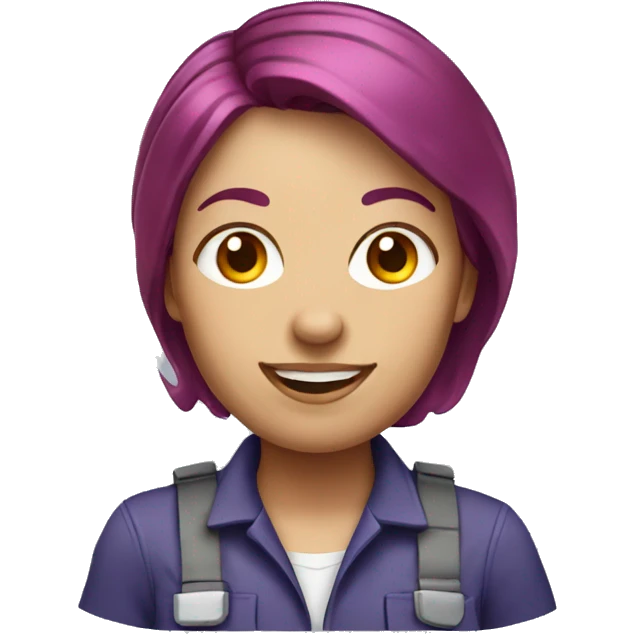 Female Electrician with purplered hair emoji