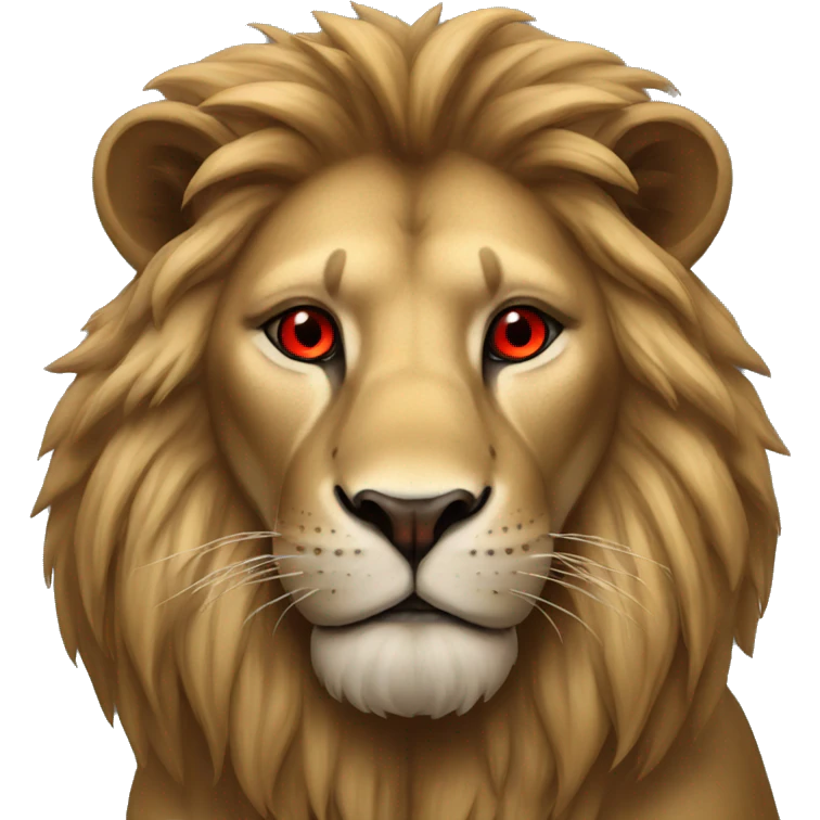 realistic lion with red eyes emoji