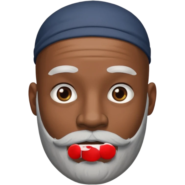 African American male bald salt & pepper beard emoji
