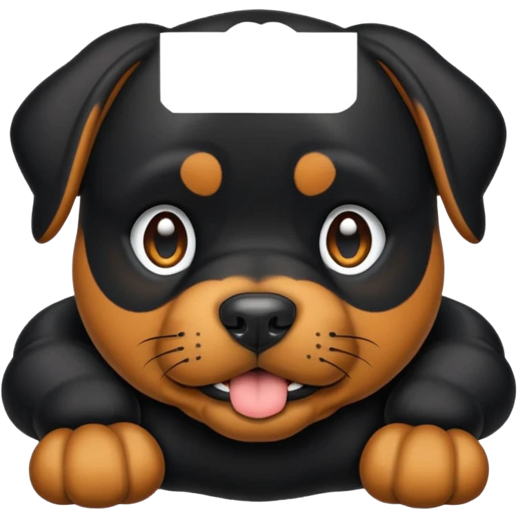 Crie um emoji de um cachorro rottweiler preto emoji