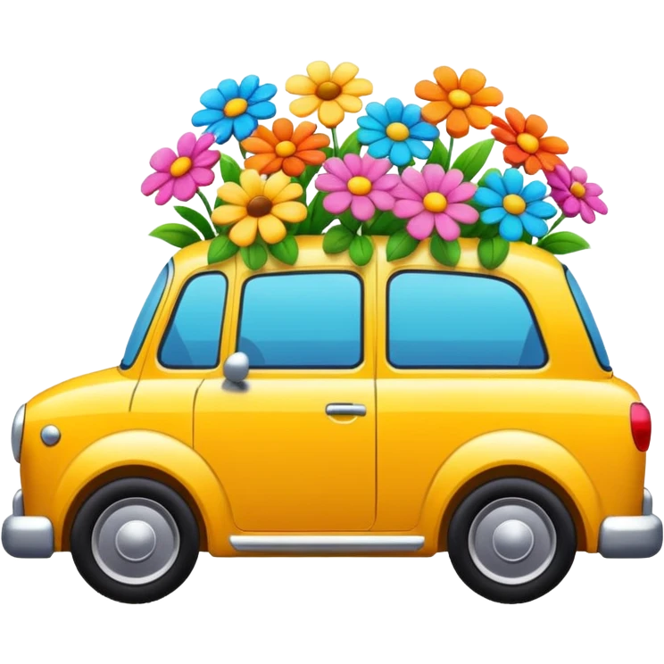 Flowers in a car emoji