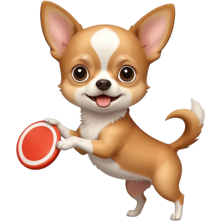 Chihuahua catching a frisbee emoji