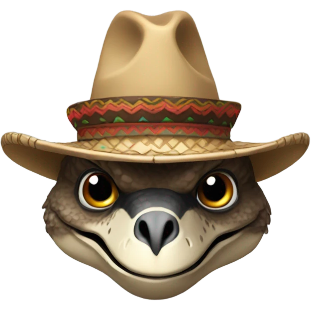 Raptor with mustache and sombrero  emoji