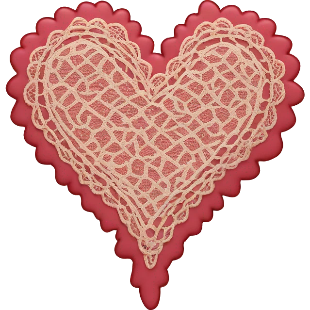 Heart with lace  emoji