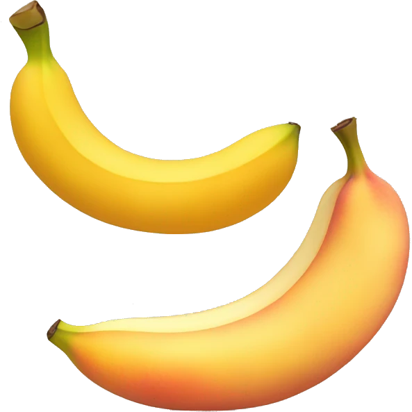 A peach whit a big banana  emoji