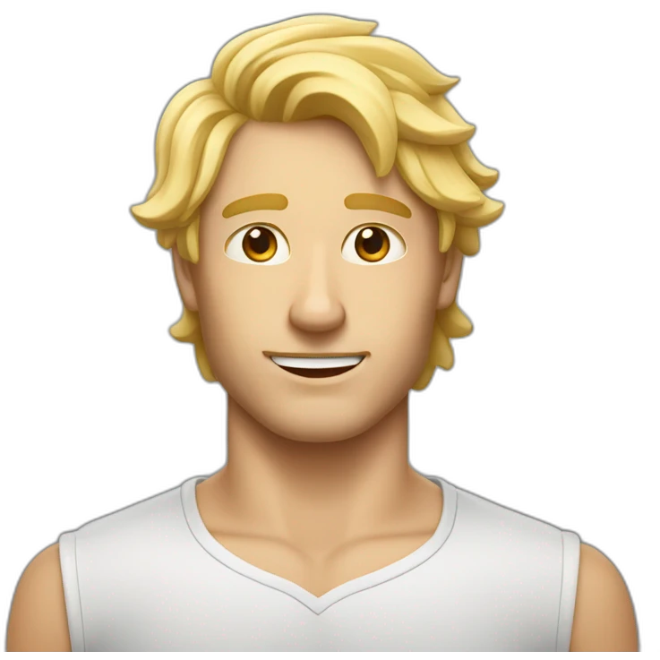 Homme blond boude en croisant bras emoji