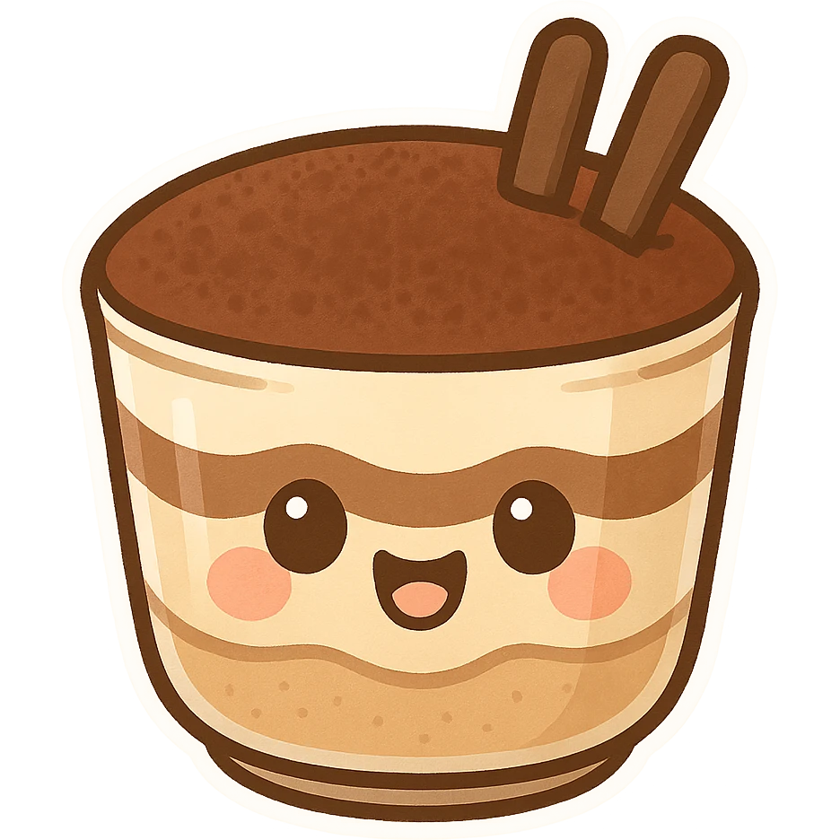 tiramisu cup, simplified, clear, emoji-like emoji