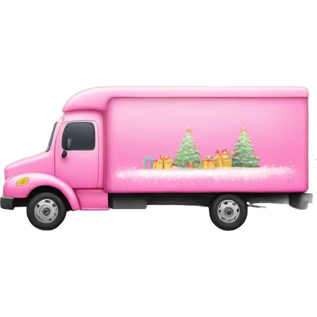Pink Christmas truck emoji