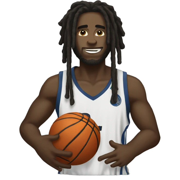 black guys with dreads and basketball  emoji