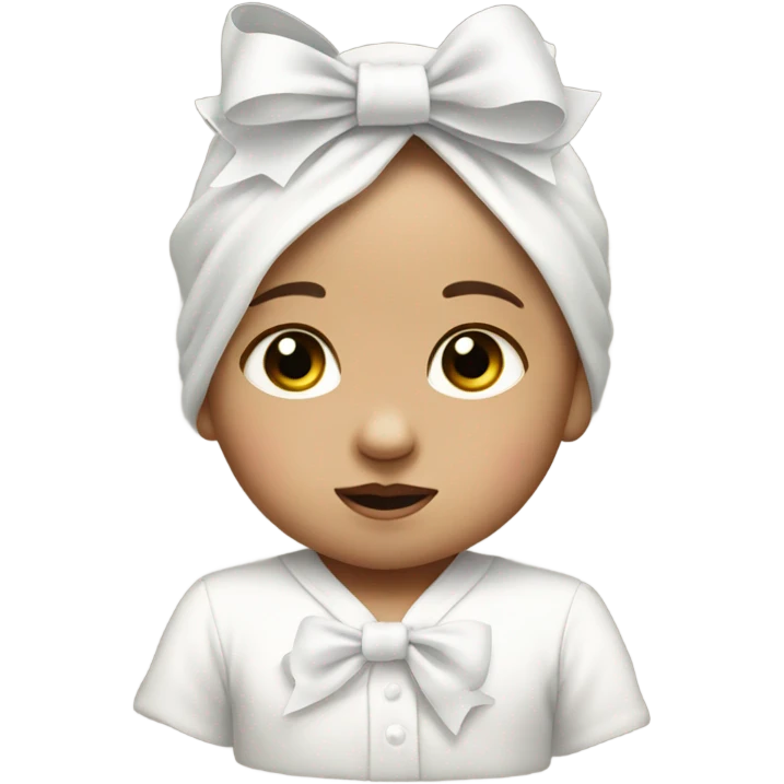 white baby with a bow  emoji
