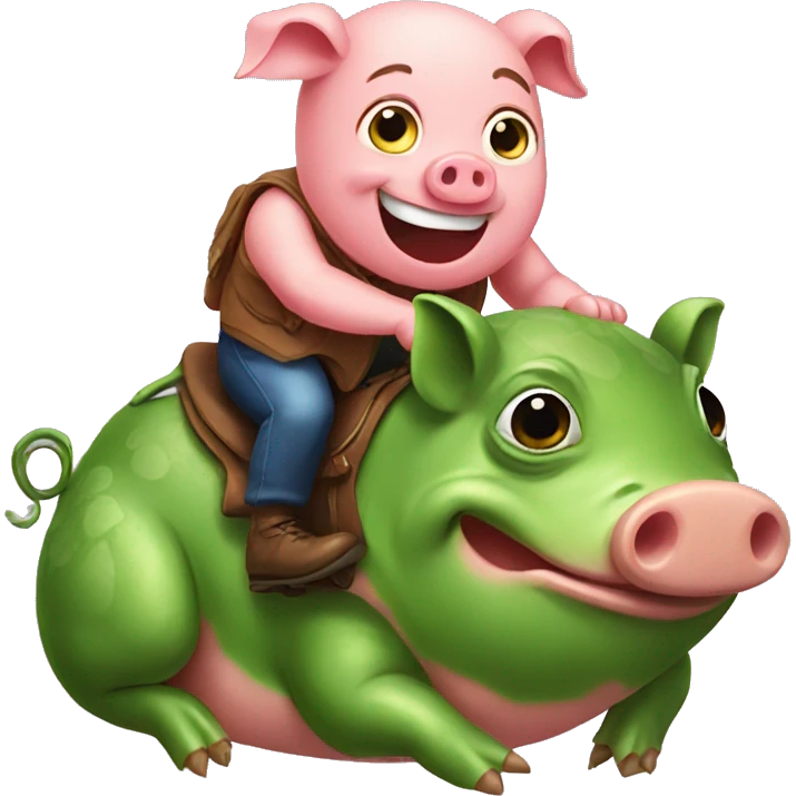 Pig riding a frog  emoji