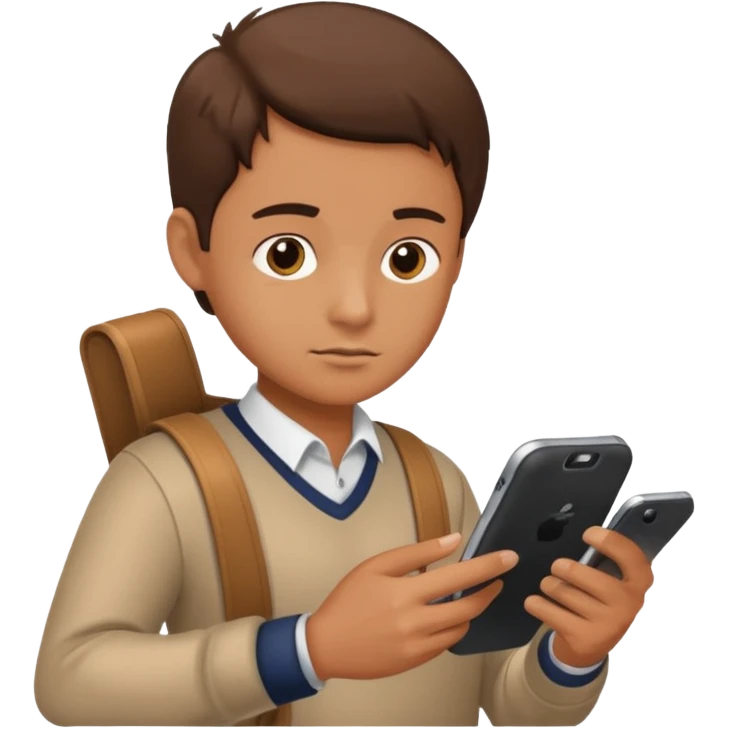 sending homework work on phone emoji