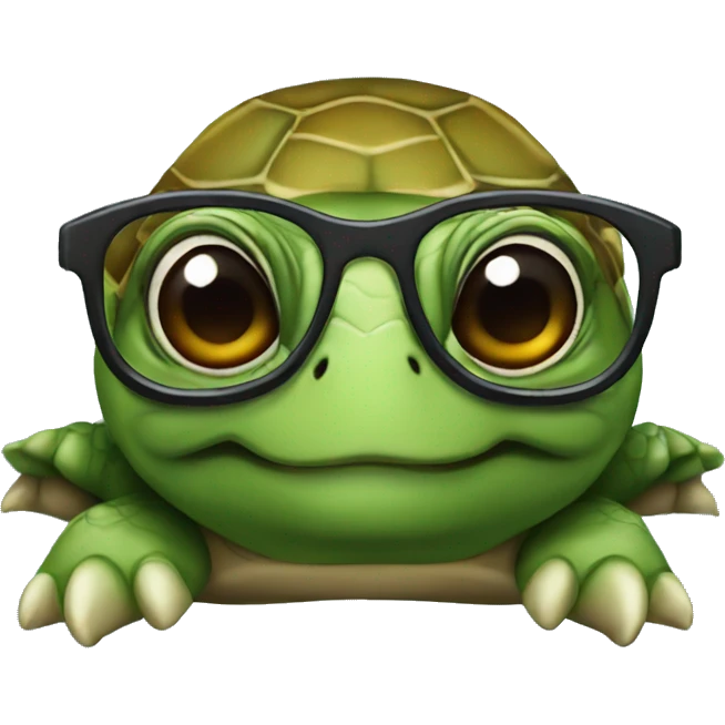 Turtle wearing glasses  emoji
