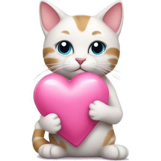 cat holding a pink heart  emoji