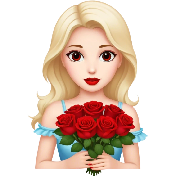 beauty with a bouquet of roses emoji