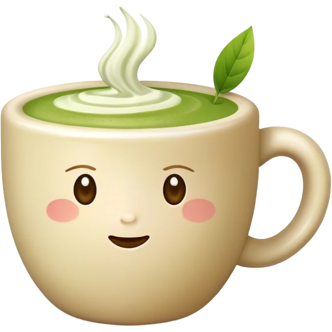 Matcha latte in beige mug emoji