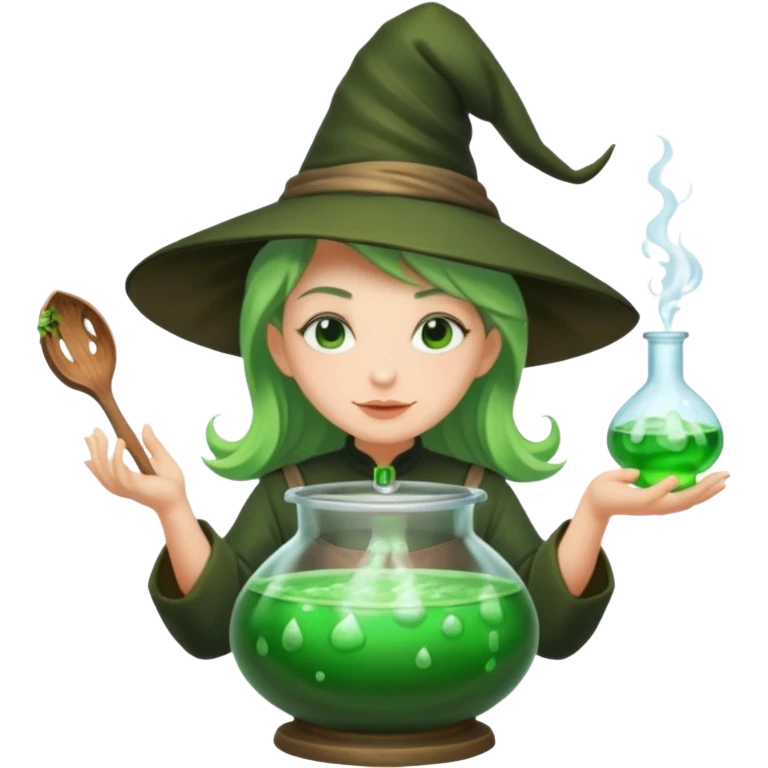 green witch cooking potion emoji