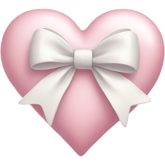 Pastel pink heart with white bow emoji