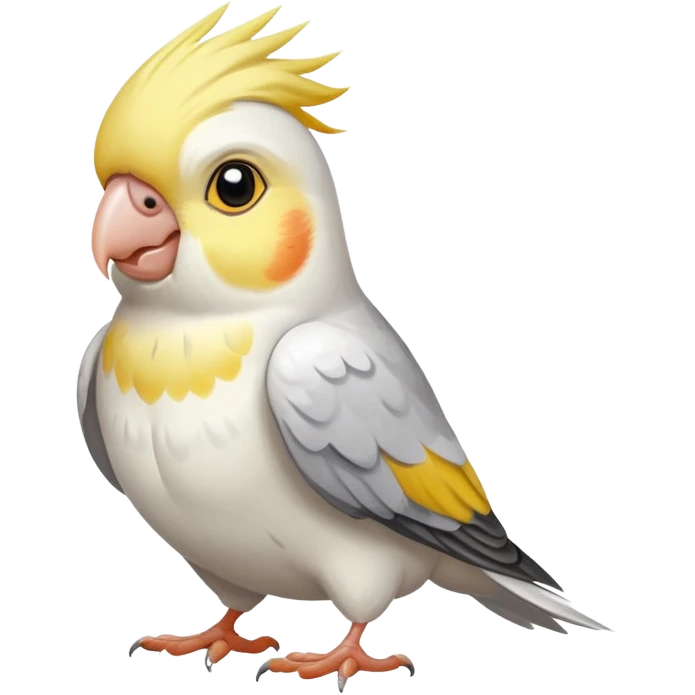 Cockatiel white end yellow emoji