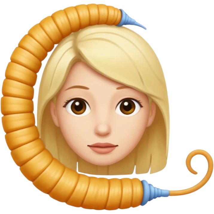 The combination of Elina and roundworm emoji