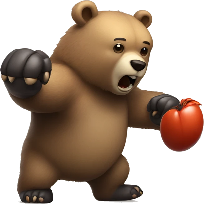 Bear fighting with beetle  emoji