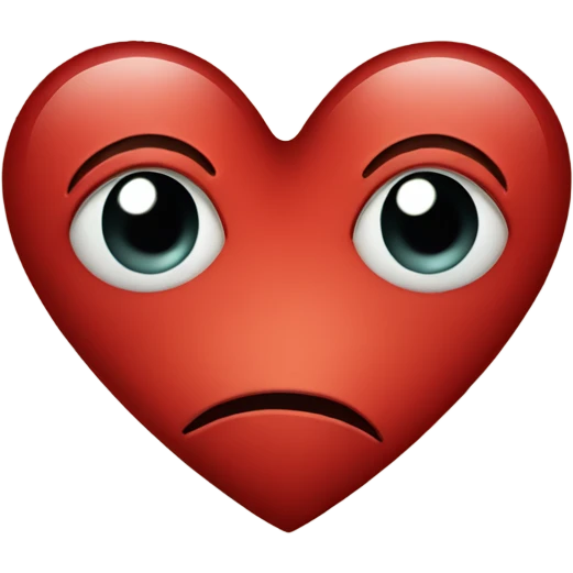 Red heart on sad face emoji