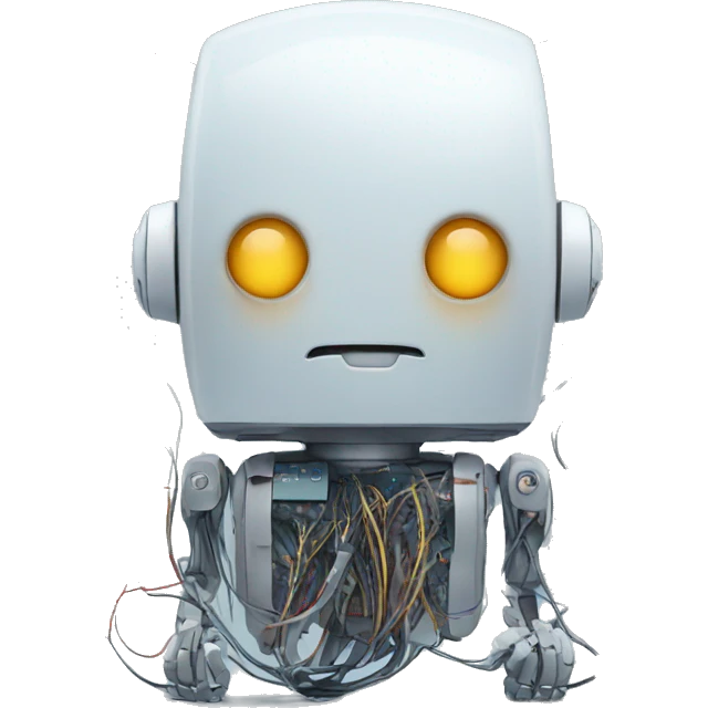 sad robot with wires emoji