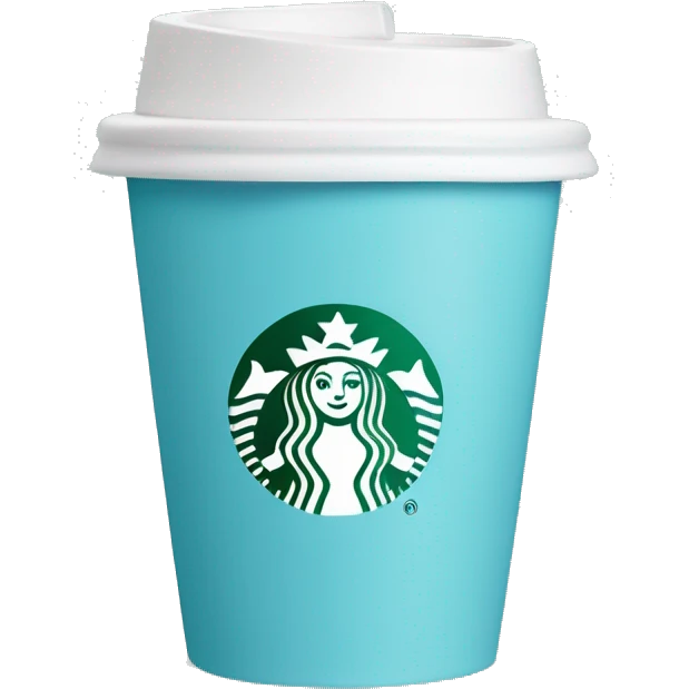 Light blue Starbucks cup emoji