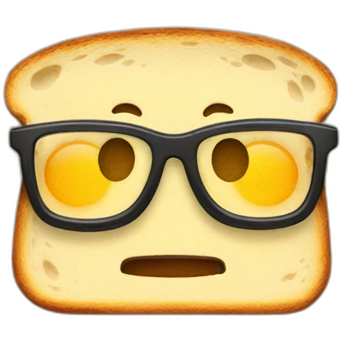 A toast with a face and glasses emoji