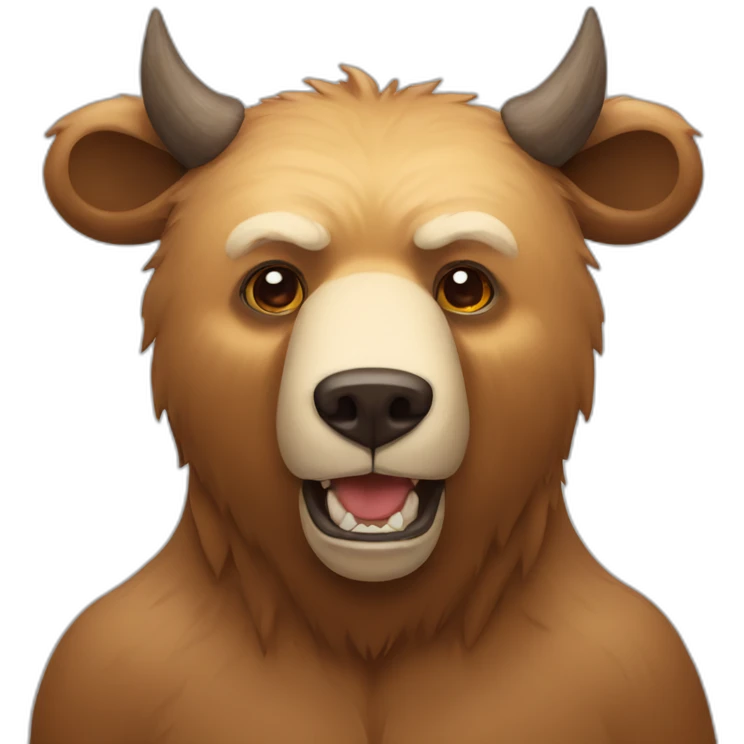 bear with bull horns emoji