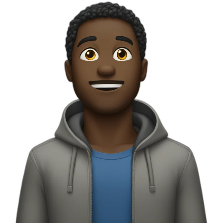black man looking to the sky hands open emoji
