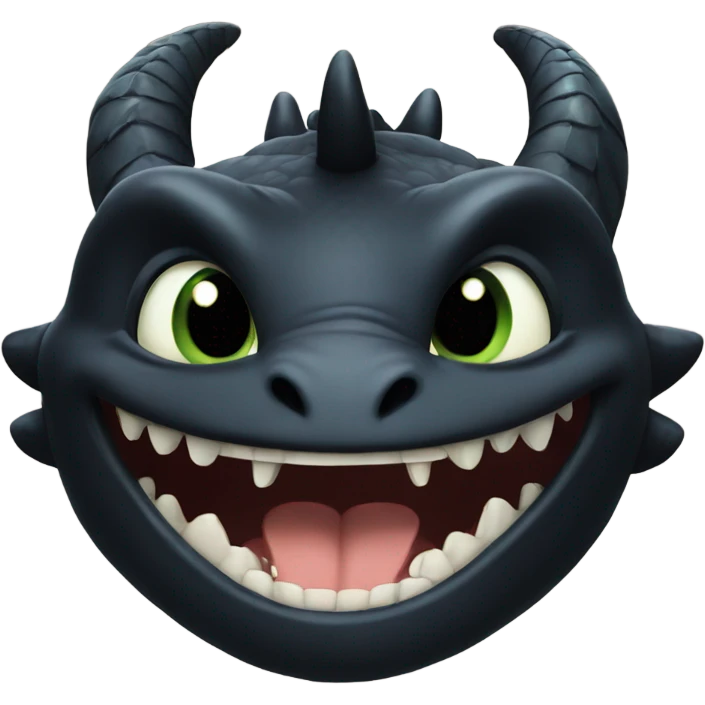 Toothless the dragon making a crazy face  emoji