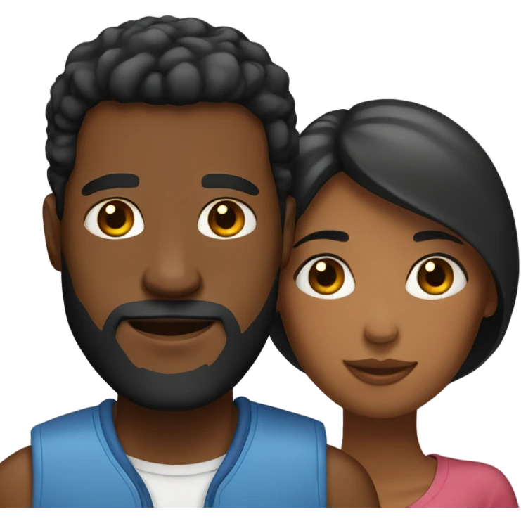 Black couple. Man with short hair and beard  emoji