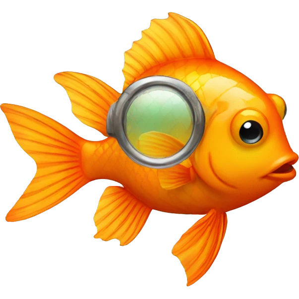 orange fish with glass emoji