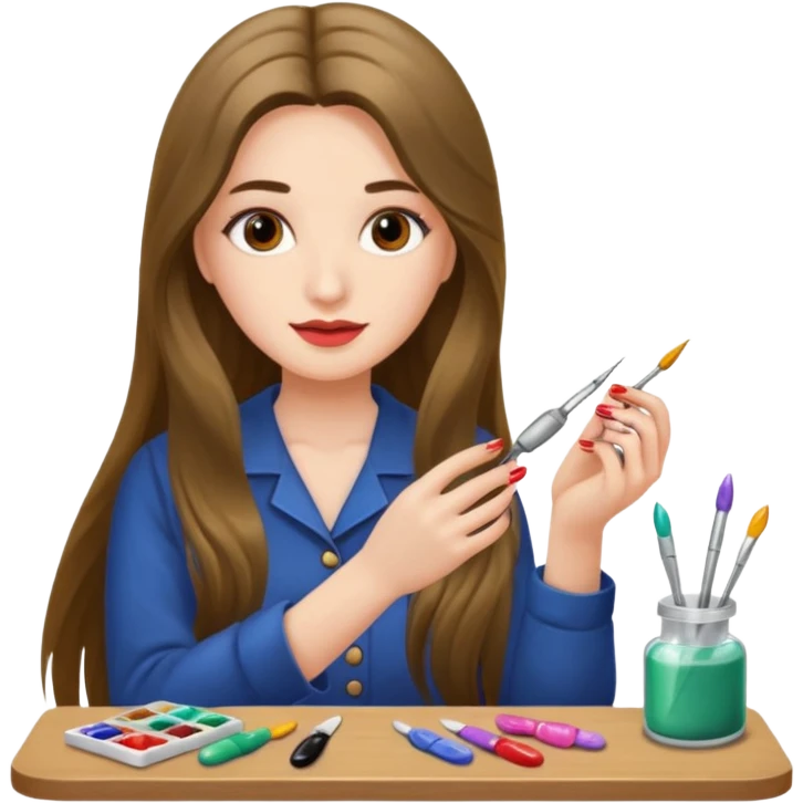 nail artist long haired emoji