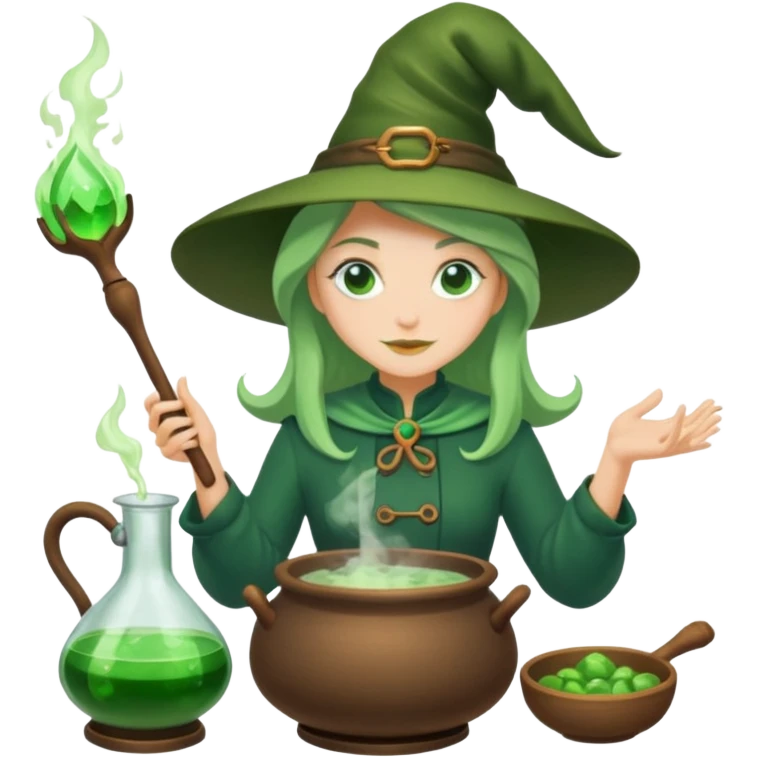 green witch cooking potion emoji